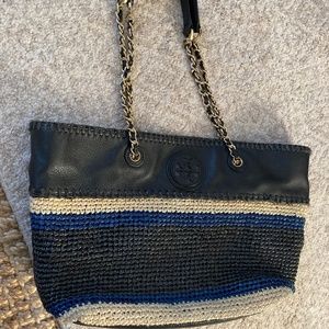 Tory Burch Marion Raffia Tote